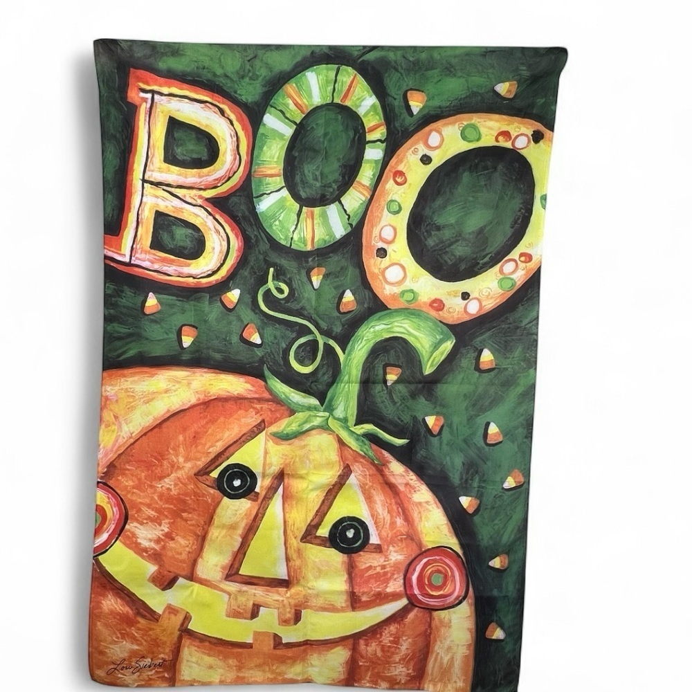 Evergreen Boo Halloween Decorative Flag 29” x 43” Pumpkin, Jack-O-Lantern